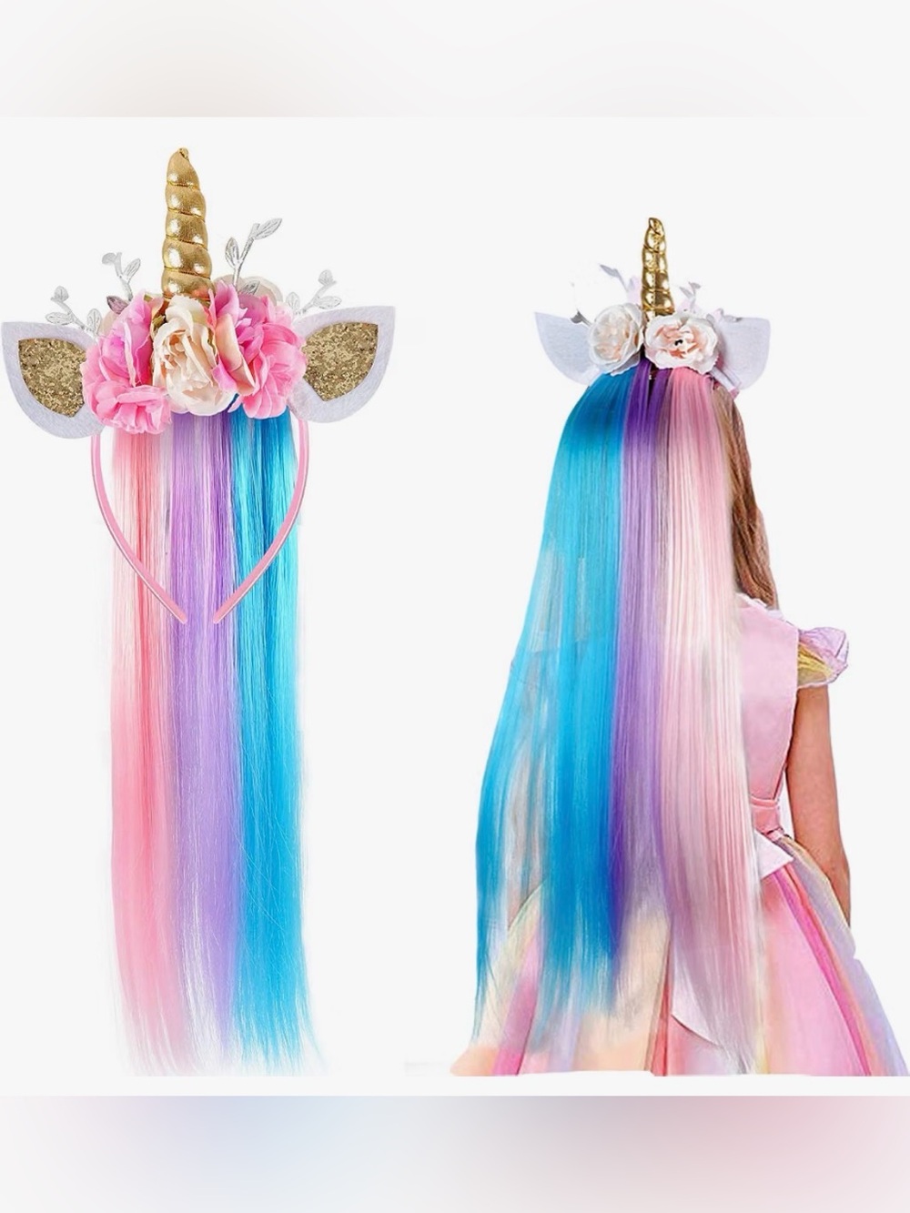 Unicorn Headband for Girls Birthday Unicorn Costume Halloween Party Favors Suppl